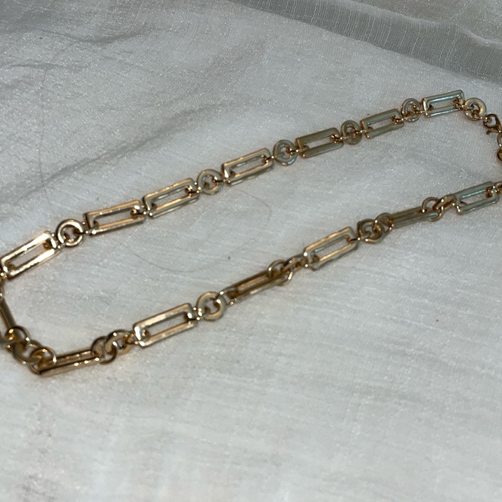 Vintage two tone mixed links collar necklace lobster clasp believe to be designe